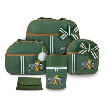 Imagem de Kit Bolsa Maternidade 5 Peças Grande Impermeável + Mochila + Trocador 