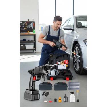 Imagem de Lavadora Alta Pressão Portátil c/ 2 Baterias + Maleta Bivolt - Congrat