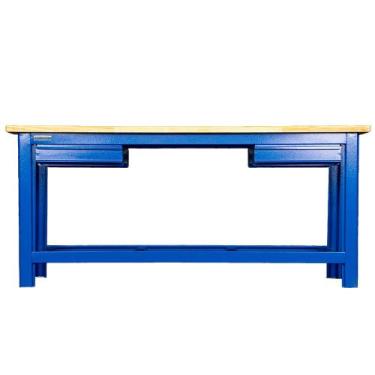 Imagem de Bancada aberta com 02 gavetas e tampo de madeira pinus - RLL-210A (Azu