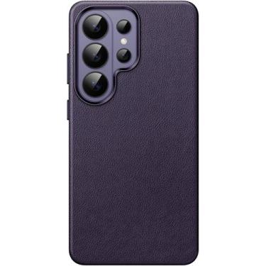 Imagem de Capa de couuro para Samsung Galaxy s25 Ultra, Compatível com Mag-Safee