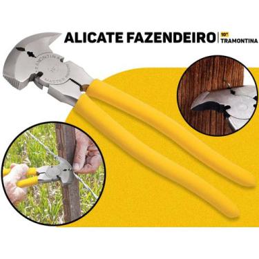 Imagem de Alicate Fazendeiro 10" C/ Empunhadura Em PVC Tramontina P/ Reparos Uso