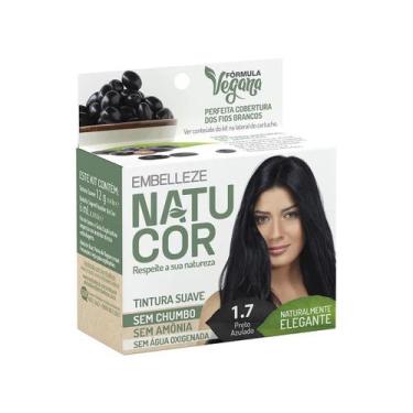 Imagem de Tintura Vegana Natucor Embelleze, Preto Azulado 1.7