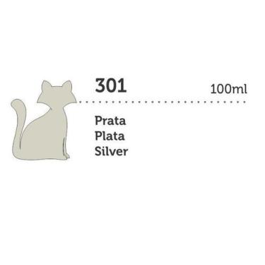 Imagem de Tinta Mega PVA Metalica Prata 100ml Gato Preto, PRATA