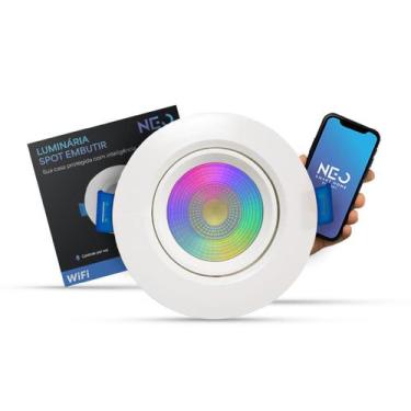 Imagem de Kit Spot Led Smart Wifi 2.4 GHz Embutir 5w RGB 110v 220v Quadrado ou R