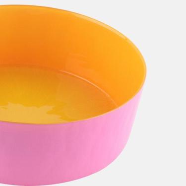 Imagem de Centro de mesa Milky vidro amarelo rosa 1,4L 20x6,5cm -L Hermitage - L