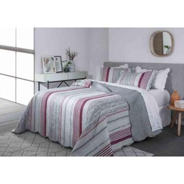 Imagem de Cobre Leito Colcha King Size Dupla Face Patchwork 150 Fios Corttex Vár