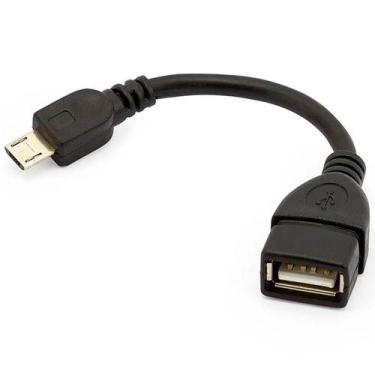 Imagem de Cabo OTG Adaptador Conversor USB Mobile para USB Fêmea - 17 cm - 018-0