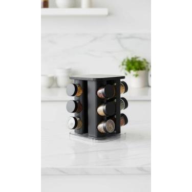 Imagem de Porta Temperos Giratório 12 Potes de Vidro Preto - Congratulations Sto