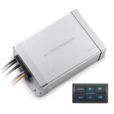 Imagem de Amplificador Bluetooth Marinho AUDIOZERONE de 4 canais à prova dágua