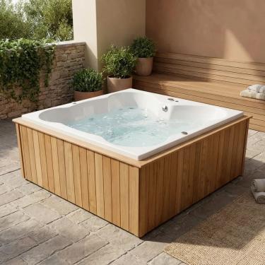 Imagem de Spa com Hidromassagem Floratta Top Line Ouro Fino com Aquecedor e Cromoterapia LED 6 Lugares em Acrílico Branco 220V Branco