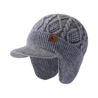Imagem de Gorro Unissex De Inverno Com Forro De Pelúcia, Quente, Com Protetor De