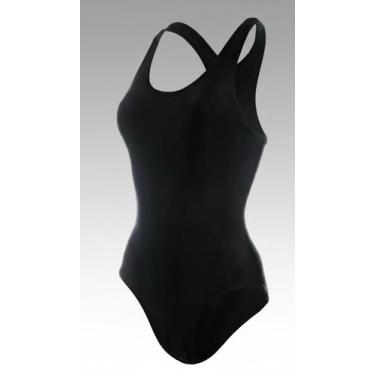 Imagem de Maiô Nadador Feminino Lycra Resistente Cloro Preto - Congratulations S