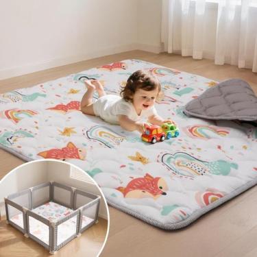 Imagem de Tapete de Atividades para Bebê Duwenem 127x127cm Macio e Dobrável Rapo