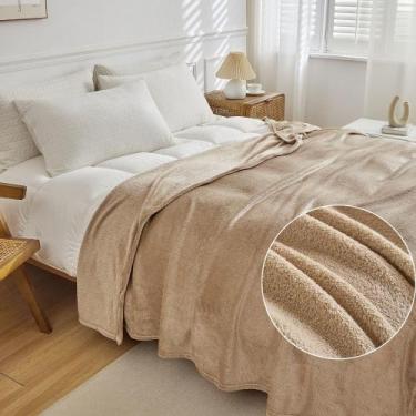 Imagem de Cobertor Casal Manta Microfibra Fleece 1,80 X 2,0 - CASA DONA, BEGE