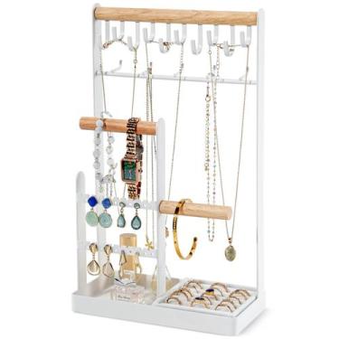 Imagem de Organizador de joyas ProCase soporte para collares de 4 niveles blanco