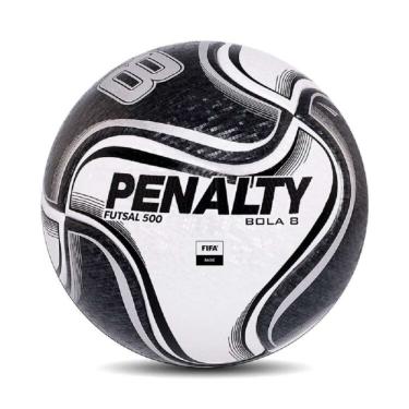 Imagem de Bola de Futsal 8 X para Quadra com 8 Gomos Controle Macio Design Inovador Branco Penalty Couro Sintetico