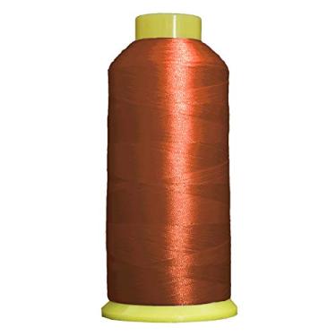 Imagem de Threadart Linha de bordado de máquina de poliéster com cones grandes de 5000 m | Cones enormes de 5000 m (5.500 jardas) 40 wt | Para máquinas de bordado e costura Brother Janome Bernina | Nº 290 - Dk Rust