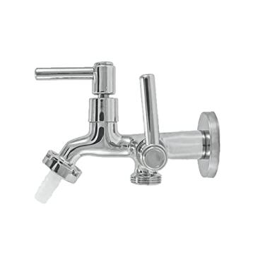 Imagem de Torneira Tanque/maquina 2 Saídas Metal Cromado 1/4 Volta