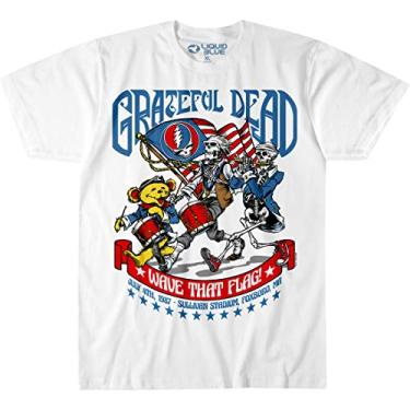 Imagem de Liquid Blue Camiseta Grateful Dead 4th of July Wave That Flag 1987 Ss, Branco, XG