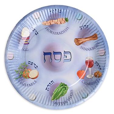 Imagem de Pratos de papel para Páscoa, 25 pratos de separador de papel, pratos de pesach descartáveis para crianças.