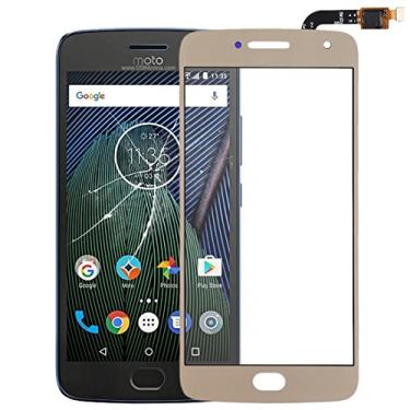Imagem de LIYONG Peças sobressalentes de reposição digitalizador de painel de toque para Motorola Moto G5 Plus (preto) peças de reparo (cor dourada)