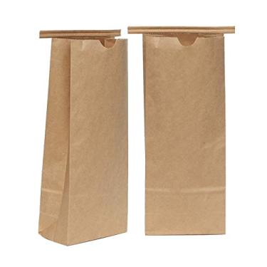 Imagem de AwePackage 1 lb (473 ml) sacola de papel Kraft compostável, Marrom, 1 lbs, 100