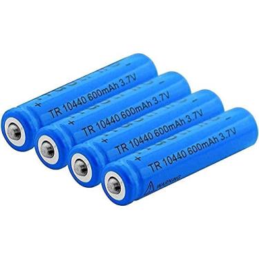 Imagem de 3,7 V 600 mAh 10440 Baterias de íon de lítio recarregáveis para lanterna de luz de LED, controle remoto, 4 peças