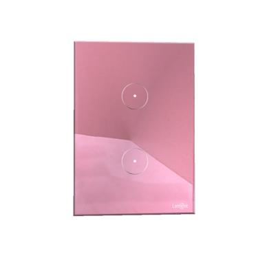 Imagem de Interruptor De Luz Touch Tok Glass 2 Botões Rosa Lumenx