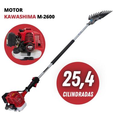 Imagem de Derriçadeira  Premium Para Café Kawashima KWD2600T2L com Motor Kawashima M-2600 25cc á Gasolina 2T Haste Longa 1500mm + KIT Derriçador Turbo 2 Nakashi