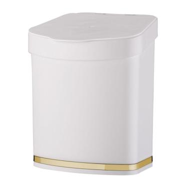 Imagem de Lixeira 2,5 Litros Com tampa Plástica Para Bancada Cozinha Banheiro Dourado - 1258BCD Future