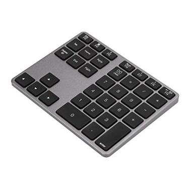 Imagem de Teclado numérico Bluetooth sem fio, 35 teclas, teclado numérico ultrafino Bluetooth 5.0 recarregável para tablet para Windows para laptop/smartphone (cinza ferro)