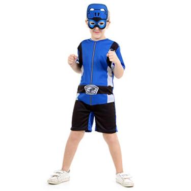 Imagem de Fantasia Power Rangers Beast Morphers Azul Curto Infantil 916600-G, Sulamericana Fantasias