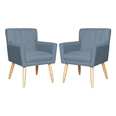 Imagem de Kit 02 Poltronas Decorativa Cecília Linho - DS Estofados