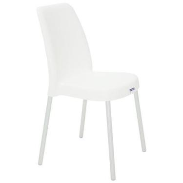 Imagem de Cadeira Vanda Branca Com Pernas Anodizadas Tramontina