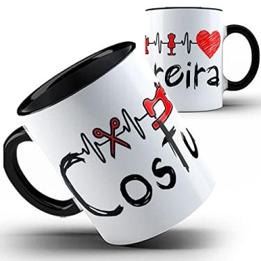 Imagem de Caneca preta Costureira amo costurar