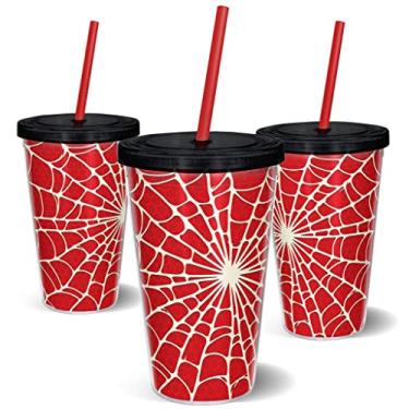 Imagem de Copo Canudo 600ml - Aranha Vermelha