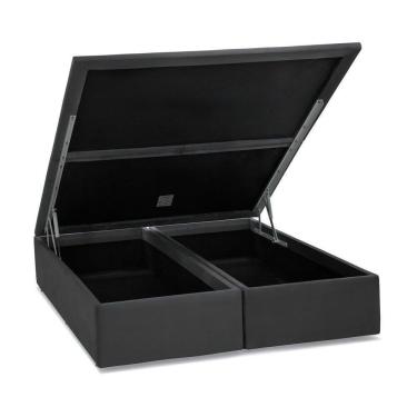 Imagem de Base Baú Camurça Cinza Super King (193x203x39) - Ortobom