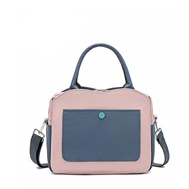 Imagem de Bestgift Bolsa isolante Lancheira de alumínio engrossado com uma alça de ombro transversal com alça de ombro transversal tamanho pequeno, rosa, 26*21*15cm