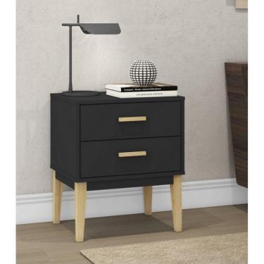 Imagem de Mesa De Cabeceira 500x590x380mm Legno Movelbento Preto