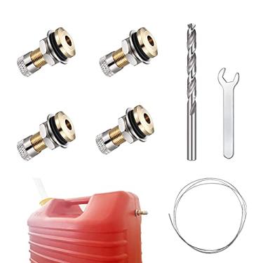 Imagem de Tampa de ventilação para lata de gás, pacote com 4 tampas de ventilação para latas de gás de combustível de reposição, tampas de ventilação do tanque de combustível melhoram o fluxo para enchimentos mais rápidos