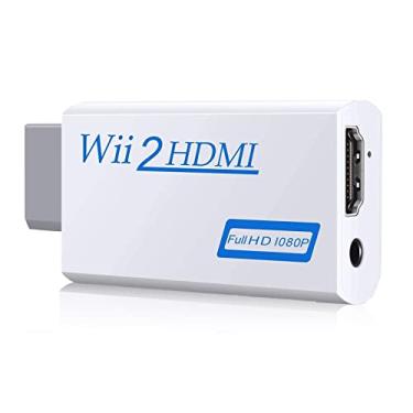 Imagem de Adaptador conversor Wii Hdmi Connect 1080p 720p saída vídeo 3,5 mm áudio compatível com monitor Nintendo Wii Wii U HDTV suporta todos os modos de exibição Wii
