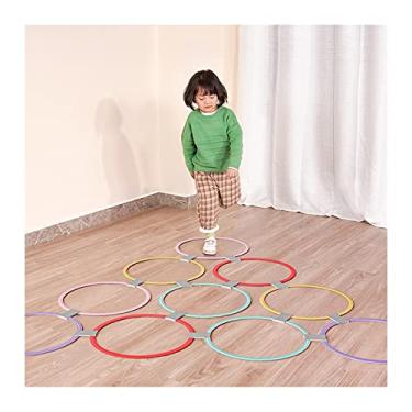 Imagem de Hopscotch Game Kids Hopscomoth Ring Game Toys-10 Anéis de Plástico Multi-Colored e 10 Conectores para Uso Indoor ou Ao Ar Livre-Fun Creative Play Set (Size : 4 sets)