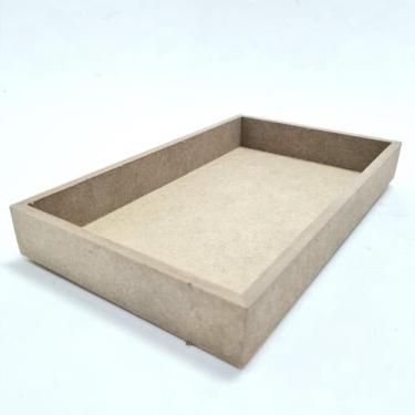 Imagem de Bandeja Retangular Em Mdf 25 X 15 X 3 Cm - Atacadão Do Artesanato