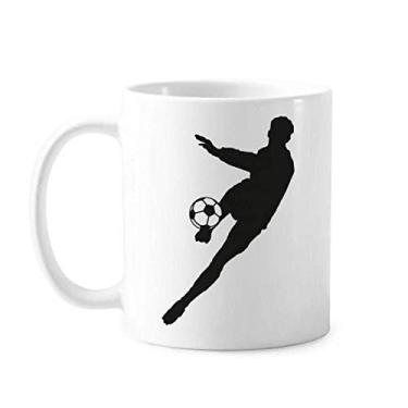 Imagem de Caneca de cerâmica com contorno de futebol de cerâmica para cerâmica xícara de café e porcelana