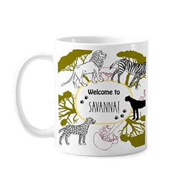 Imagem de Caneca African Welcom To Savanna Pinto Leopard Wildlife cerâmica xícara de café porcelana louça