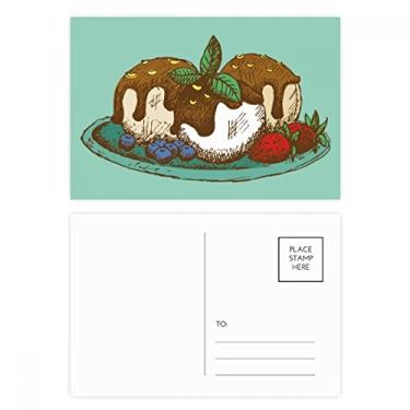 Imagem de Conjunto de cartão postal de bola de sorvete de chocolate de morango cartão de agradecimento