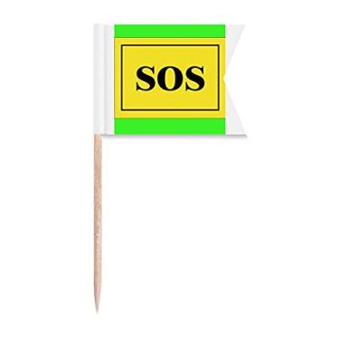 Imagem de Sinal claro atraente Art Deco presente bandeiras de palito de dente fashion marcando para festa bolo comida prato de queijo