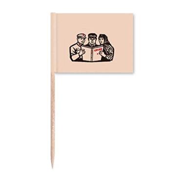 Imagem de Sinalizadores de palito de palito de propaganda educacional vermelho chinês, marcadores para decoração de festa