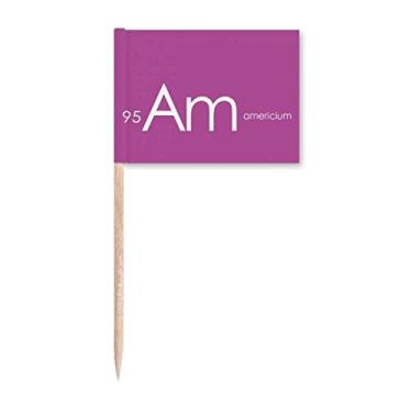 Imagem de Chemistry Elements Tabela de Período Actinide Americium Am Toothpick Flags Marker Topper Decoração de Festa