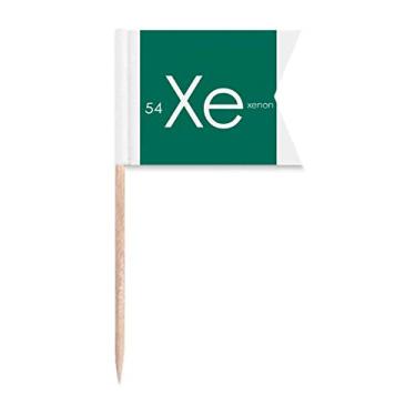 Imagem de Tabela de menstruação de elementos químicos, gás, xenon, xe, palito, bandeiras, marcação de rotulagem para bolo de festa, prato de queijos